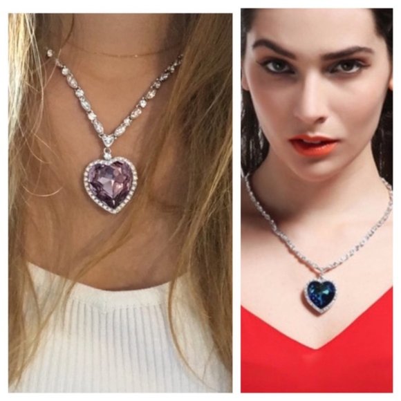🎁 Swarovski Crystals The Karra  Large Heart Necklace - Picture 7 of 8